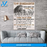 Custom Printing To My Granddaughter Personalized Canvas Print Wall Art - Matte Canvas