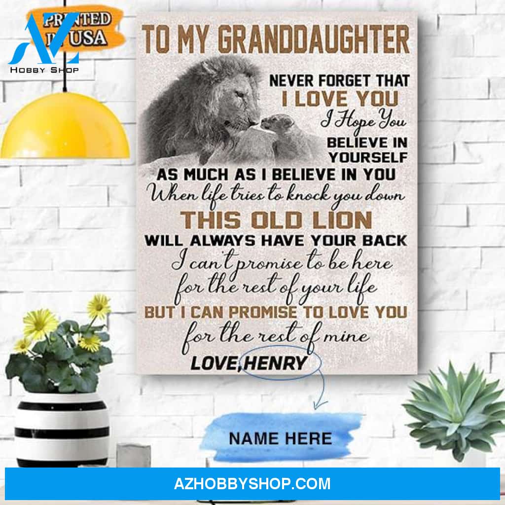 Custom Printing To My Granddaughter Personalized Canvas Print Wall Art - Matte Canvas