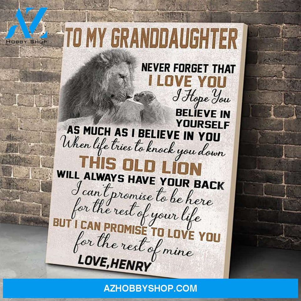 Custom Printing To My Granddaughter Personalized Canvas Print Wall Art - Matte Canvas