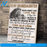 Custom Printing To My Granddaughter Personalized Canvas Print Wall Art - Matte Canvas