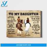 Custom Riding Horse Mother and Daughter Landscape Canvas Personalized Gift for Daughter