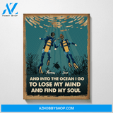 Custom Scuba Diving Couple Personalized Premium Canvas Gift for Diving Lovers
