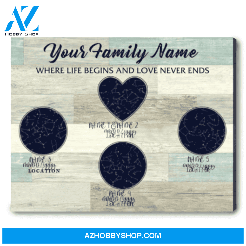 Custom Sky Maps Canvas Print Personalized Family Gift Ideas
