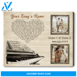 Custom Song Lyrics on Canvas Wall Art His and Hers Wedding Anniversary Gift