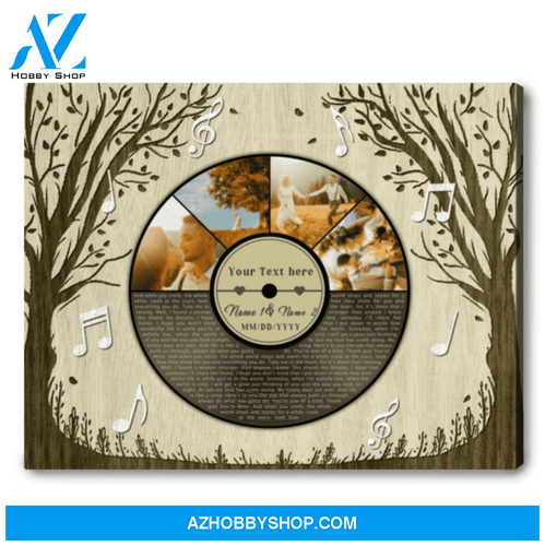 Custom Song Lyrics on Canvas Wall Art His and Hers Wedding Anniversary Gift Personalized Music First Dance Song Ohcanvas