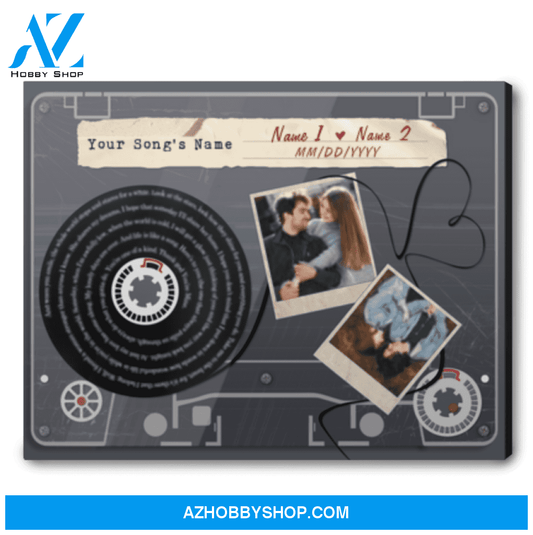 Custom Song Lyrics Personalized Text And Upload Photo Cassette Tape Canvas Print Ohcanvas