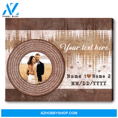 Custom Song Lyrics Personalized Text And Upload Photo Sound Wave Art Canvas Wall Art Ohcanvas
