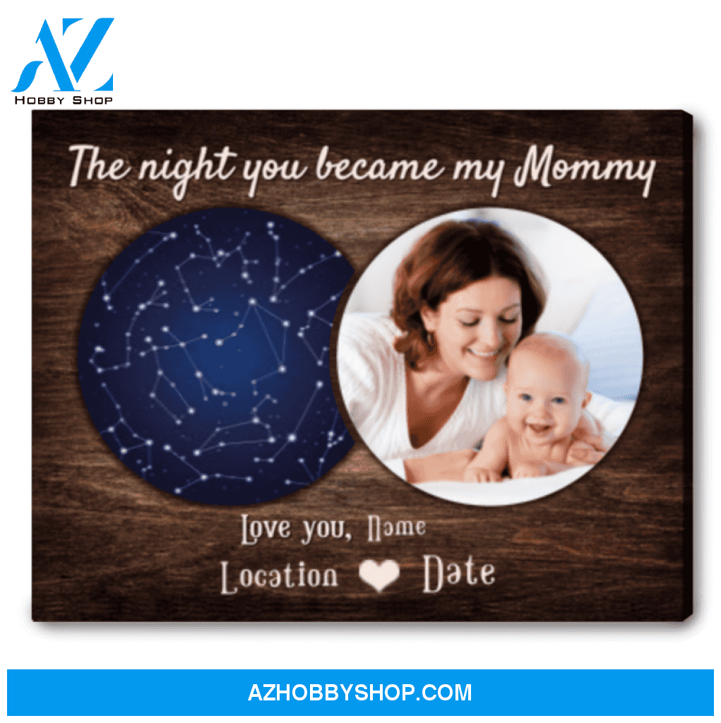 Custom Star Map And City Map Canvas Print The Night You Became My Mommy Ohcanvas
