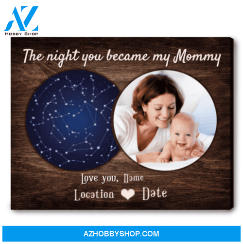 Custom Star Map And City Map Canvas Print The Night You Became My Mommy Ohcanvas