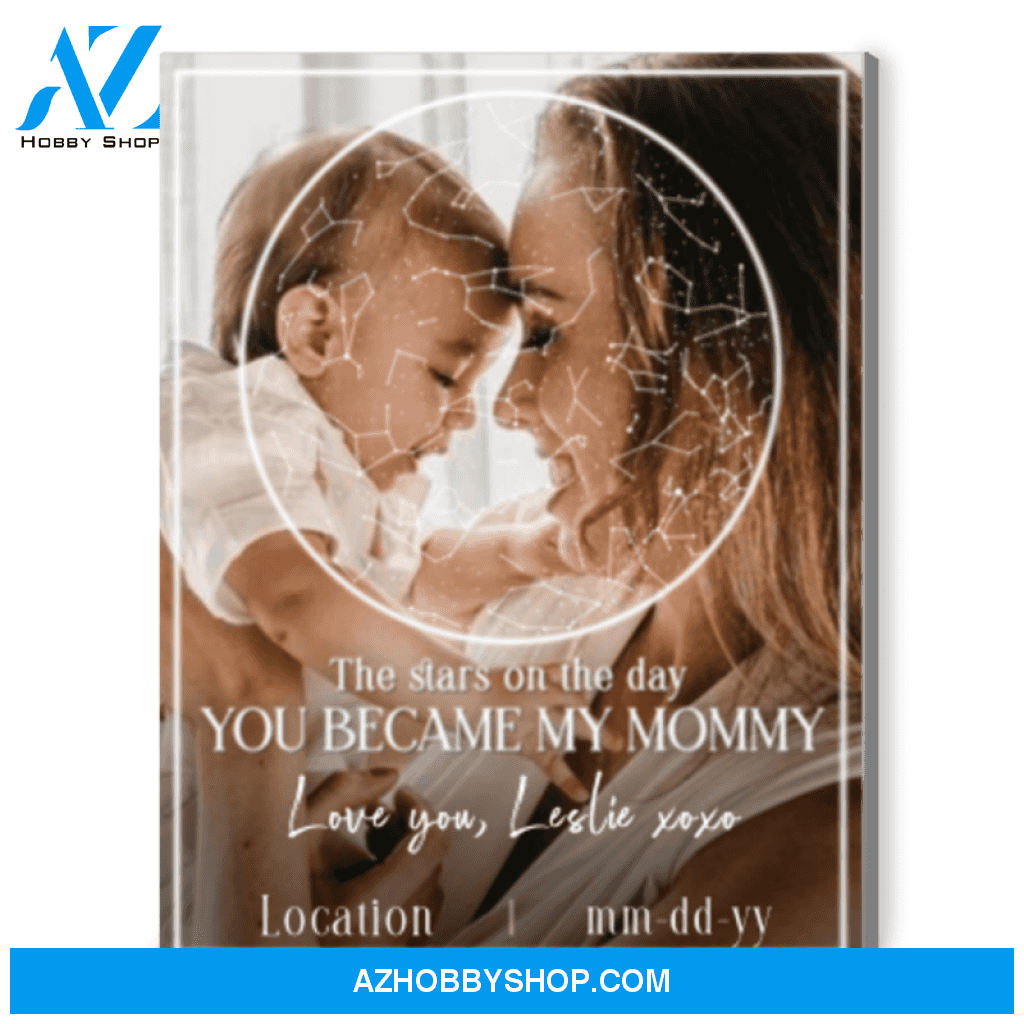 Custom Star Map Birth Nursery Wall Art The Day I Became Your Mom Canvas