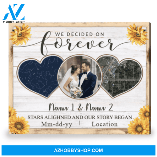 Custom Star Map Gift Of Wedding Date Romantic Canvas Wall Art