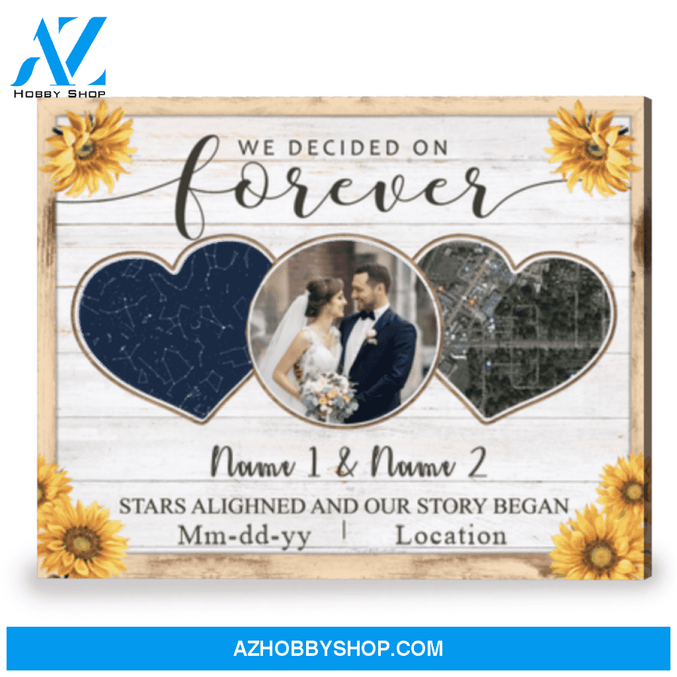 Custom Star Map Gift Of Wedding Date Romantic Canvas Wall Art