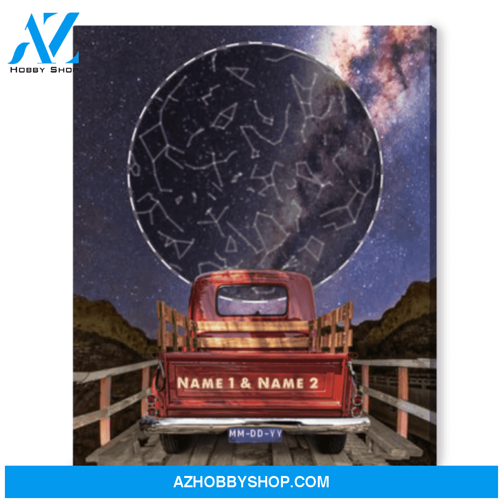 Custom Star Map Gift Unique Anniversary Gift Wall Art Canvas Print