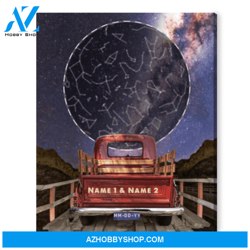 Custom Star Map Gift Unique Anniversary Gift Wall Art Canvas Print
