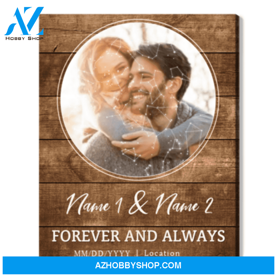 Custom Star Sky Map Print Wedding Anniversary Valentine's Day Gift Wall Art Canvas Print