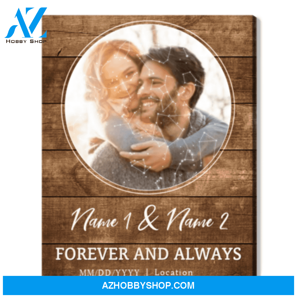 Custom Star Sky Map Print Wedding Anniversary Valentine's Day Gift Wall Art Canvas Print