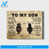 Custom To My Son Biker Personalized Landscape Canvas Gift for Motorbike Lovers