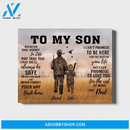 Custom To My Son Hunting Personalized Landscape Canvas Gift for Son Hunting Lovers