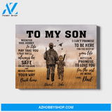 Custom To My Son Hunting Personalized Landscape Canvas Gift for Son Hunting Lovers