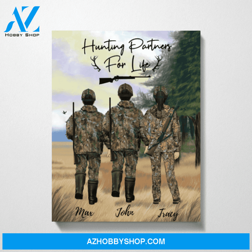 Custom Two Man and Woman Hunting Lovers Canvas Personalized Gift for Hunters