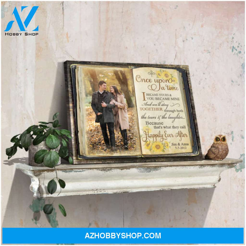 Custom Wedding Anniversary Gift Once Upon A Time Canvas Wall Art