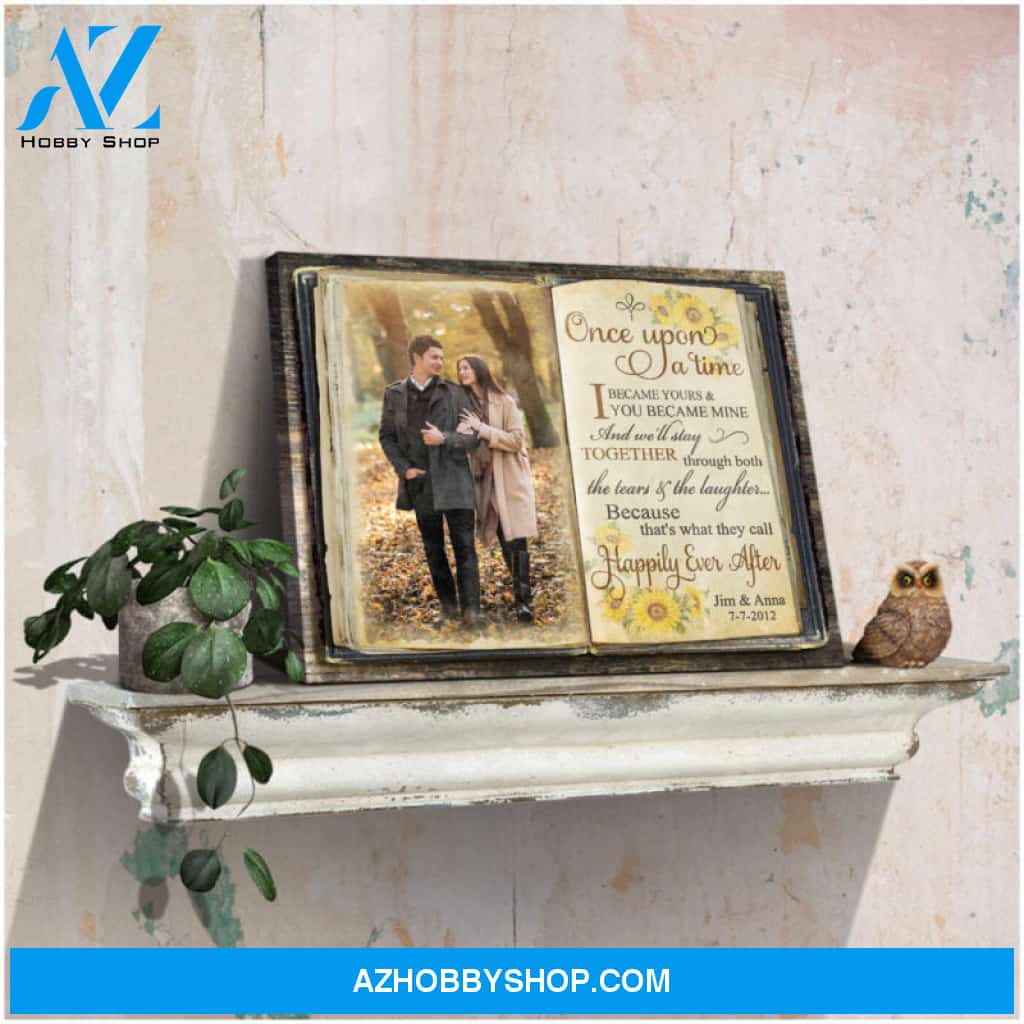 Custom Wedding Anniversary Gift Once Upon A Time Canvas Wall Art