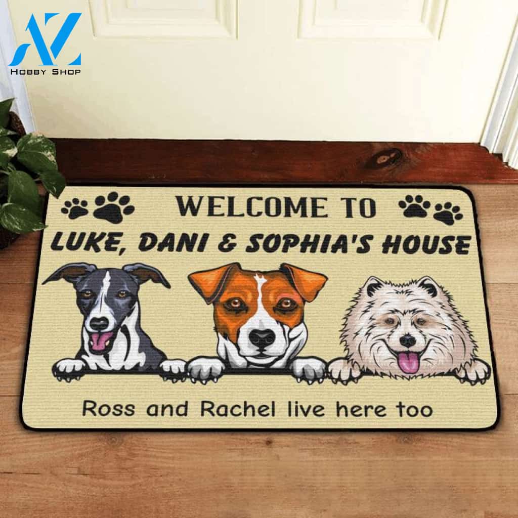 Custom Welcome To Dogs' House Doormat | Welcome Mat | House Warming Gift