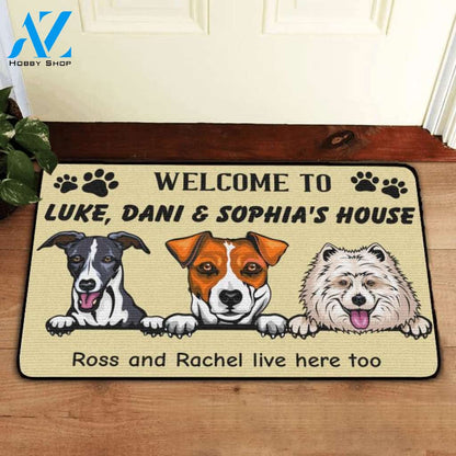 Custom Welcome To Dogs' House Doormat | Welcome Mat | House Warming Gift