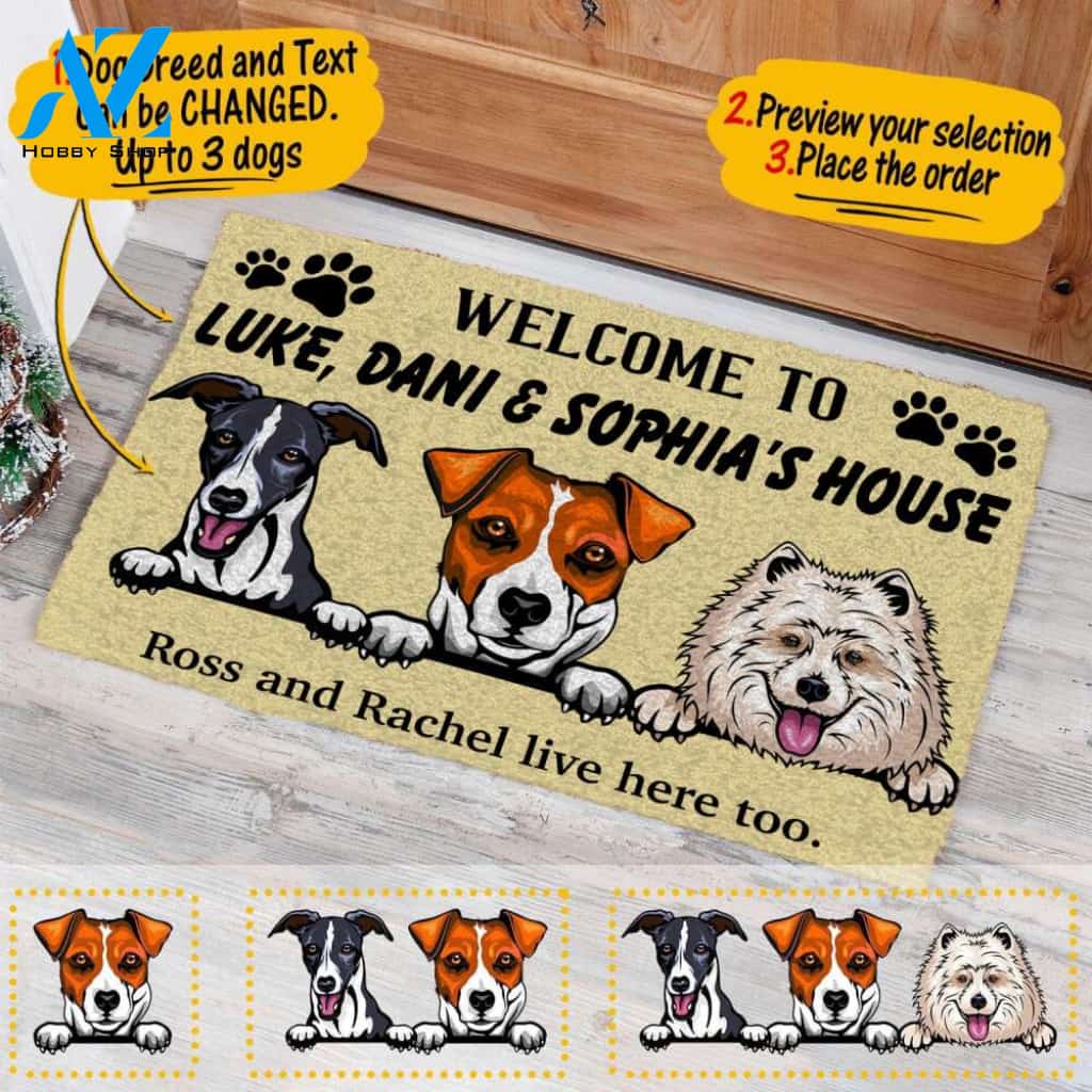 Custom Welcome To Dogs' House Doormat | Welcome Mat | House Warming Gift