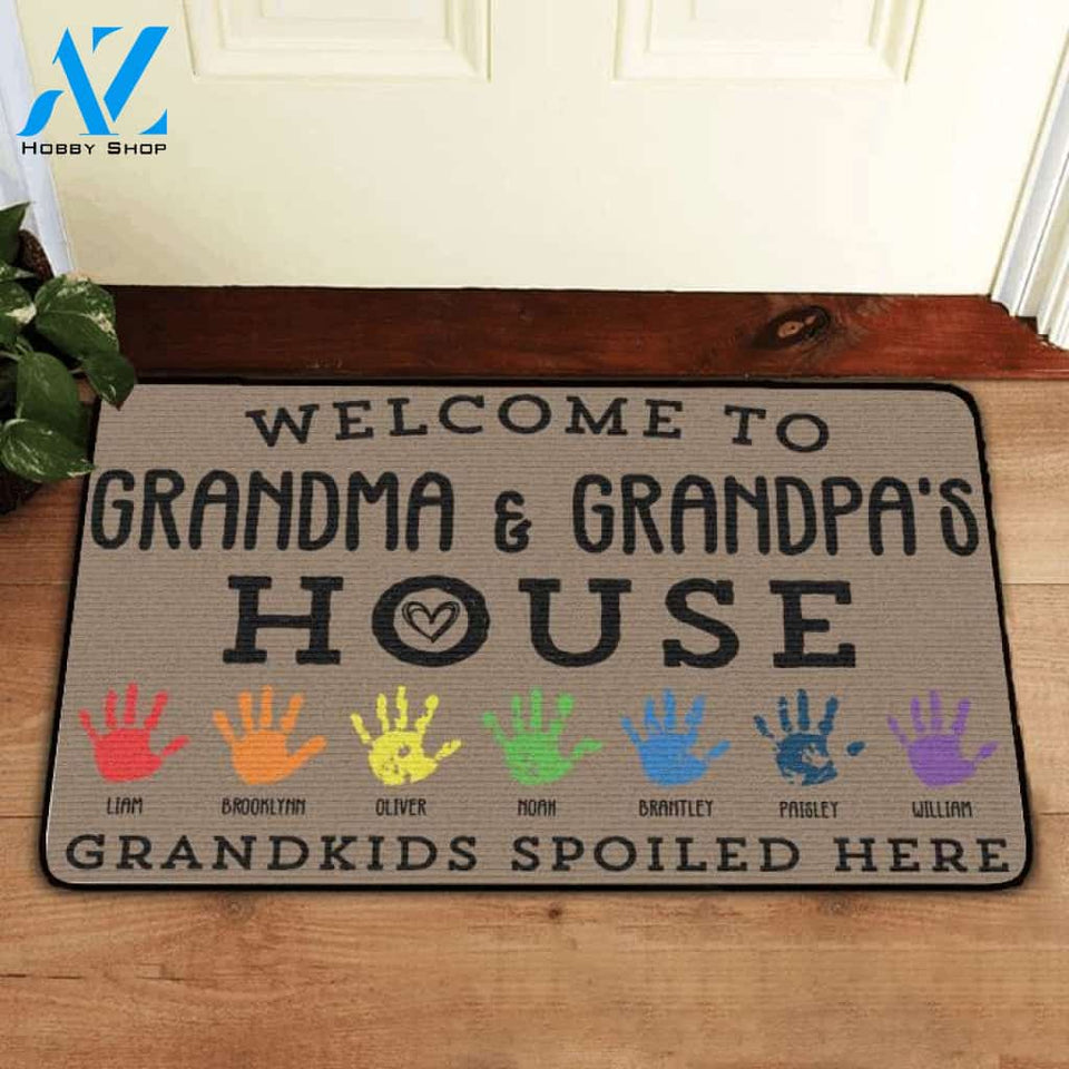 Custom Welcome to grandma & grandpa's house Doormat | Welcome Mat | House Warming Gift
