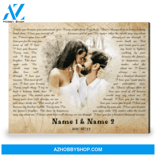 Custom Your Photo And Music Song Lyrics On Canvas Wall Art Romantic Gift