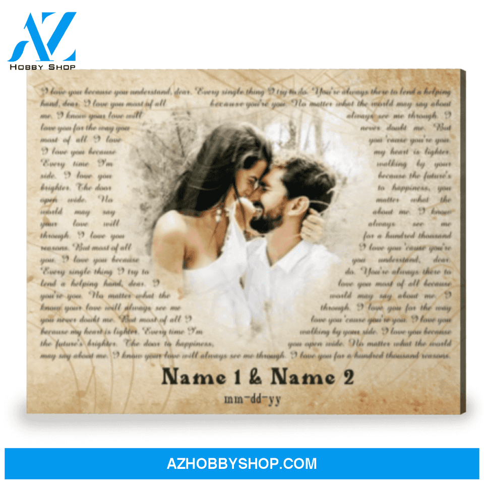 Custom Your Photo And Music Song Lyrics On Canvas Wall Art Romantic Gift