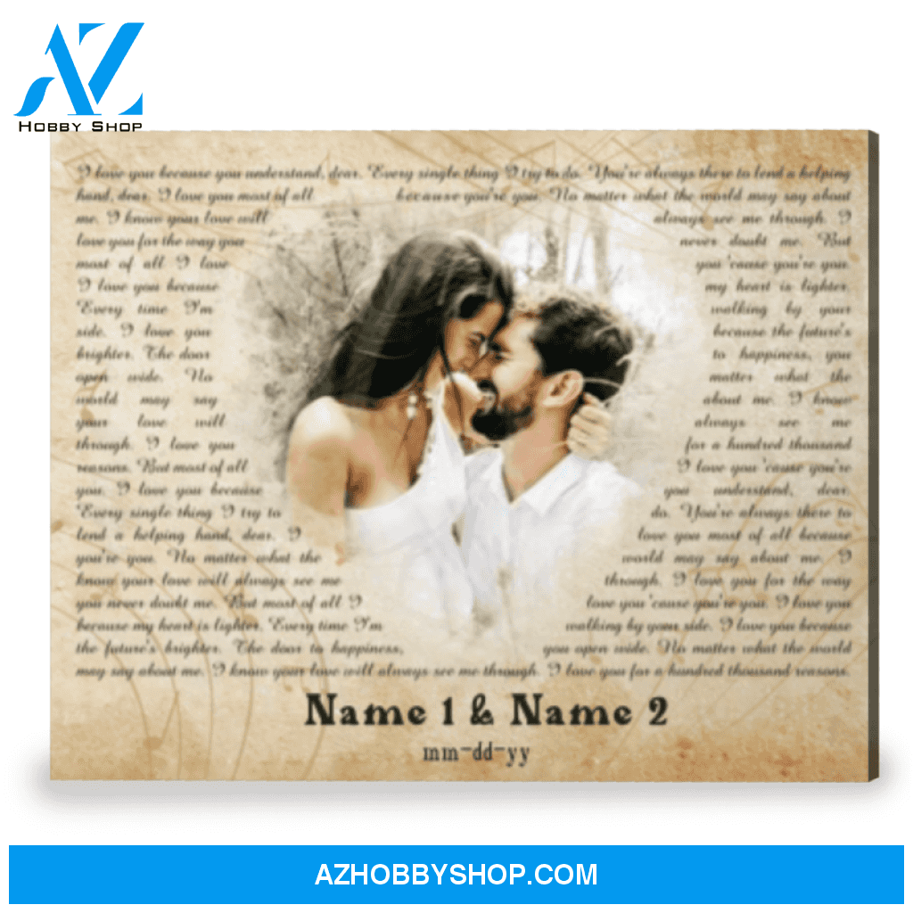 Custom Your Photo And Music Song Lyrics On Canvas Wall Art Romantic Gift