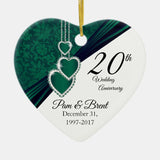 Custom - 20Th Emerald Photo Wedding Anniversary Ceramic Ornament