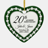 Custom - 20Th Wedding Anniversary    Emerald Green Ceramic Ornament