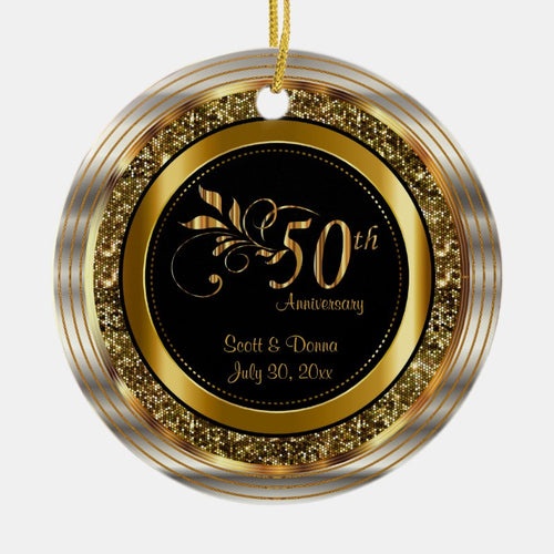 Custom 50Th Golden Anniversary Ceramic Ornament