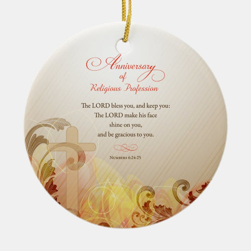 Custom Name & Year Nun, 60Th Anniversary Religious Ceramic Ornament