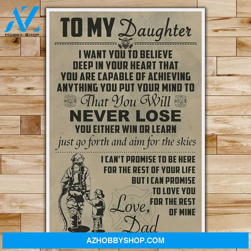 Customed Dad To Daughter - English - Firefighter Posters 