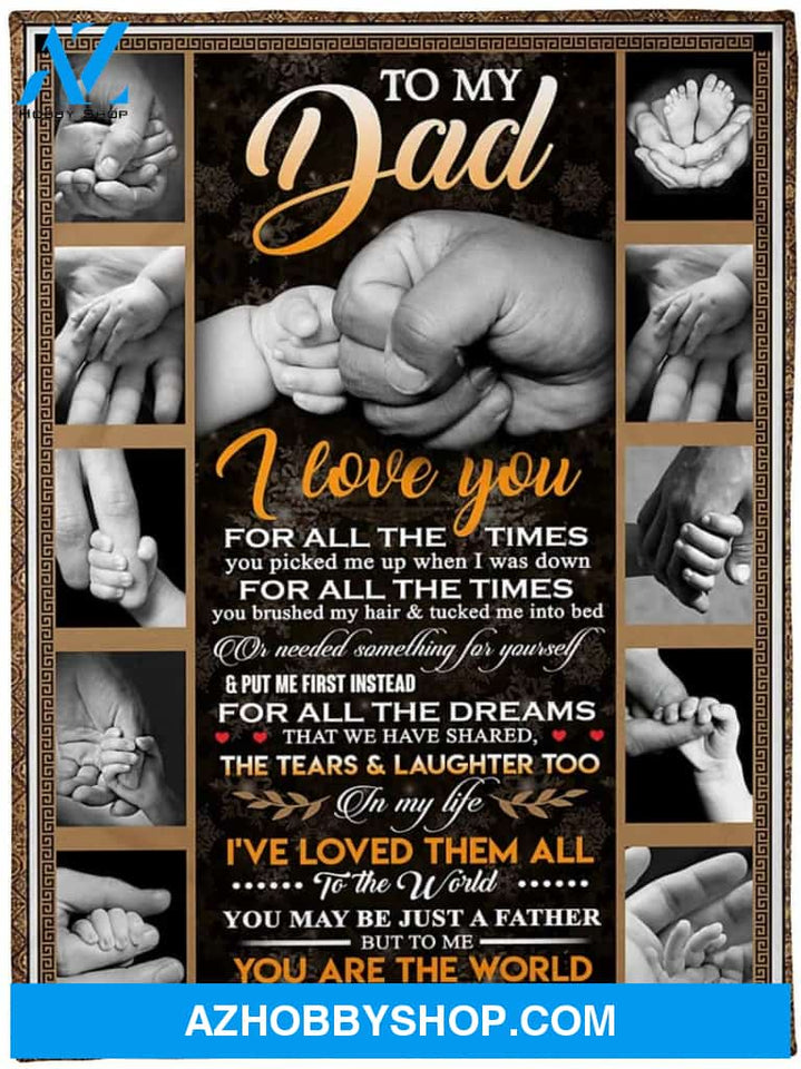 Customed Daughter To Dad Fleece Blanket 