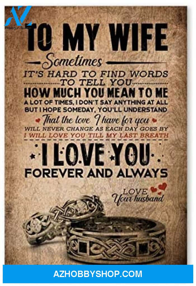 Customed To My Wife Gifts For Wife Birthday Posters