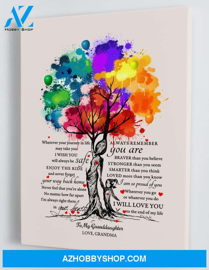 Customize Your Names - To My Granddaughter - From Grandma - Framed Canvas Gift CGMD002