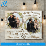Customized 10th Year Anniversary Gift For Her Lucky To Be In Love Wall Art