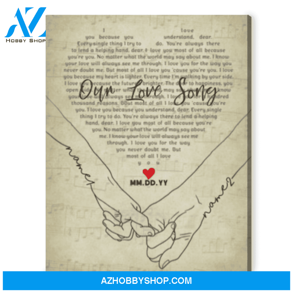 Customized Anniversary Gift Song Lyrics Gift Pinky Promise Canvas Print