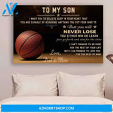 Customized Basketball Poster Dad And Mom To Son Never Lose Posters
