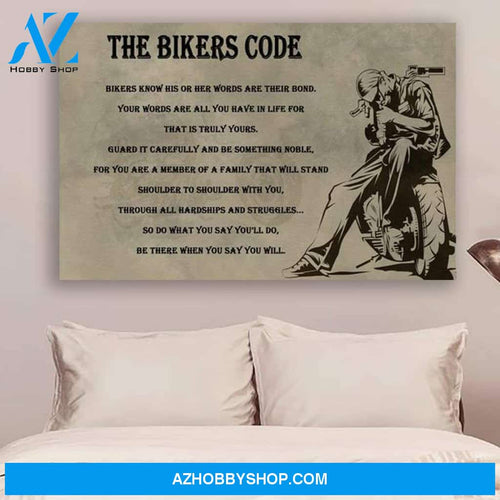 Customized Biker Poster - The Bikers Code