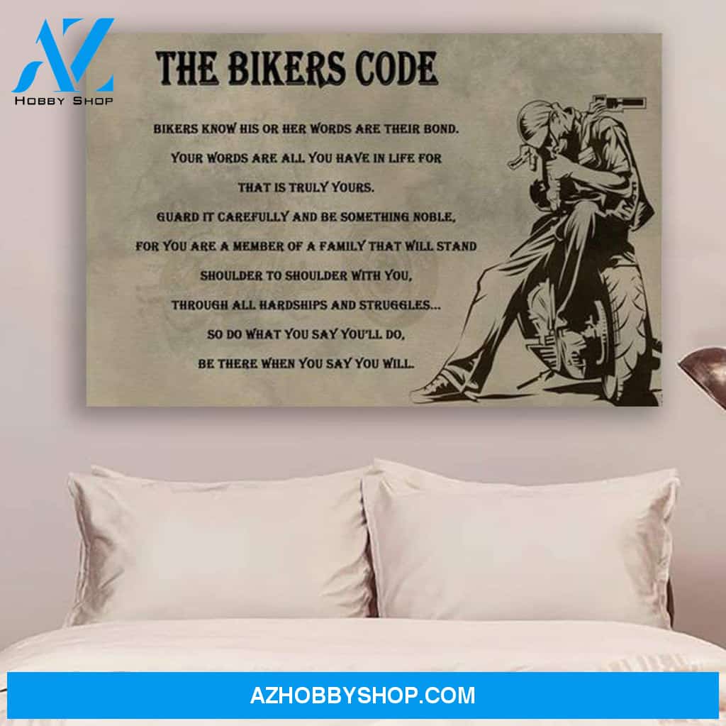 Customized Biker Poster - The Bikers Code