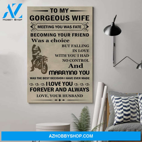 Customized Biker Poster - To My Gorgeous Wife