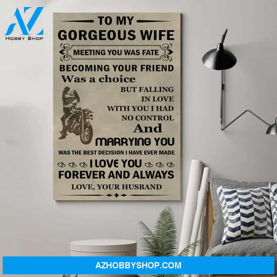 Customized Biker Poster - To My Gorgeous Wife