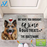 Customized Doormat - Welcome Mat - Home Decor German Shepherd - Brought Wine Dog Doormat - Welcome Mat - Home Decor
