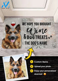 Customized Doormat - Welcome Mat - Home Decor German Shepherd - Brought Wine Dog Doormat - Welcome Mat - Home Decor